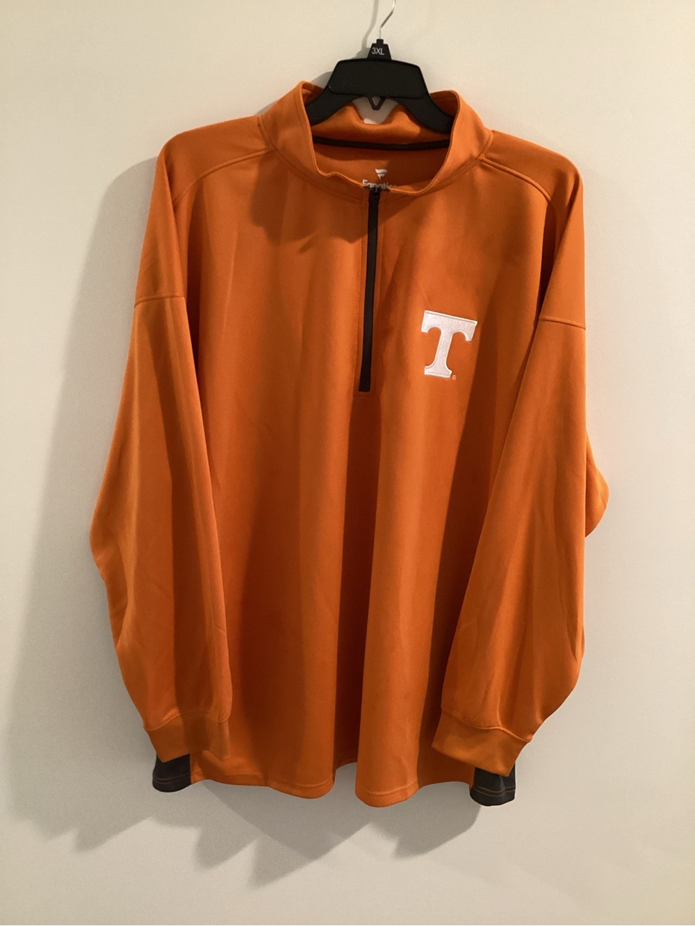 Fanatics Orange Lightweight Quarter-Zip Shirt Jacket with White T Logo